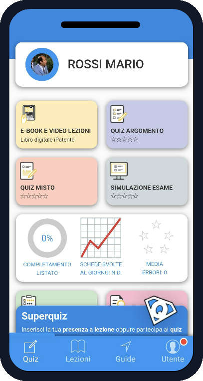 App iPatente Quiz su smartphone