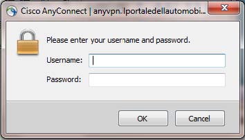 Inserimento credenziali VPN