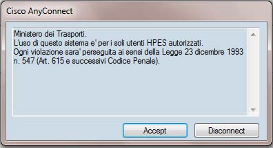 Accettazione messaggio finale Cisco AnyConnect
